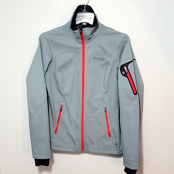 Columbia Jackets & Blazers - Columbia Titanium Womens Softshell Omni Heat Jacket (XS), Grey with Red Zippers